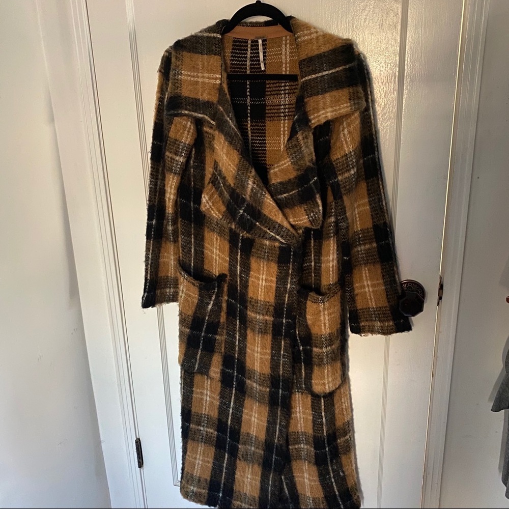 Sold** Free people plaid sweater jacket